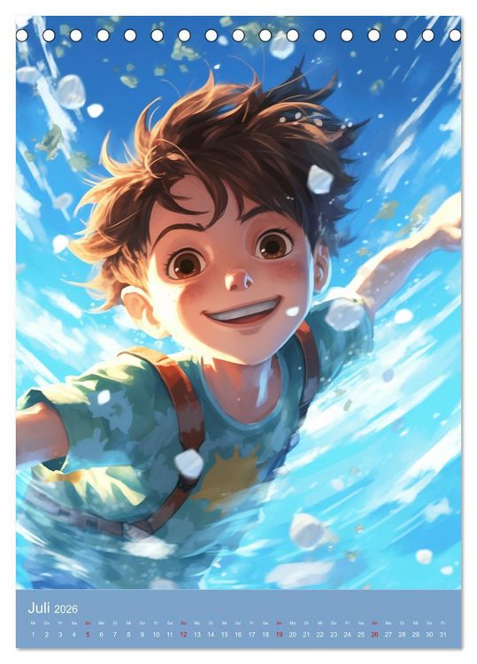 Produktbild: Manga-Boys. Die Abenteuer liebenswerter Jungs (Tischkalender 2026 DIN A5 hoch), CALVENDO Monatskalender
