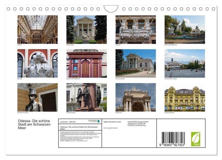 Produktbild: Odessa- Die sch&ouml;ne Stadt am Schwarzen Meer (Wandkalender 2026 DIN A4 quer), CALVENDO Monatskalender