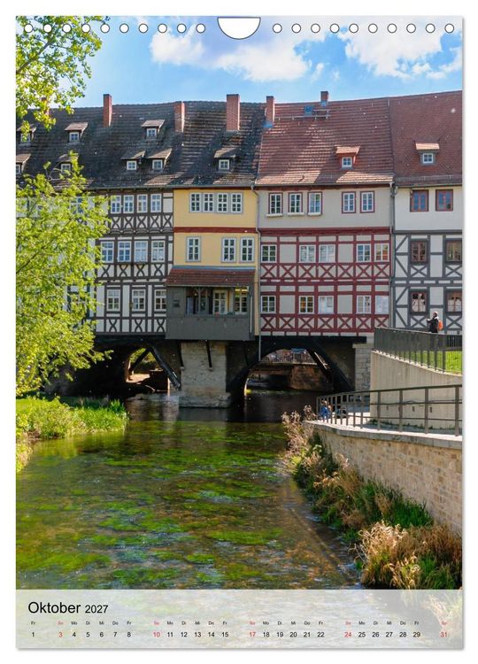 Produktbild: Ein Blick auf Erfurt in Farbe (Wandkalender 2027 DIN A4 hoch), CALVENDO Monatskalender