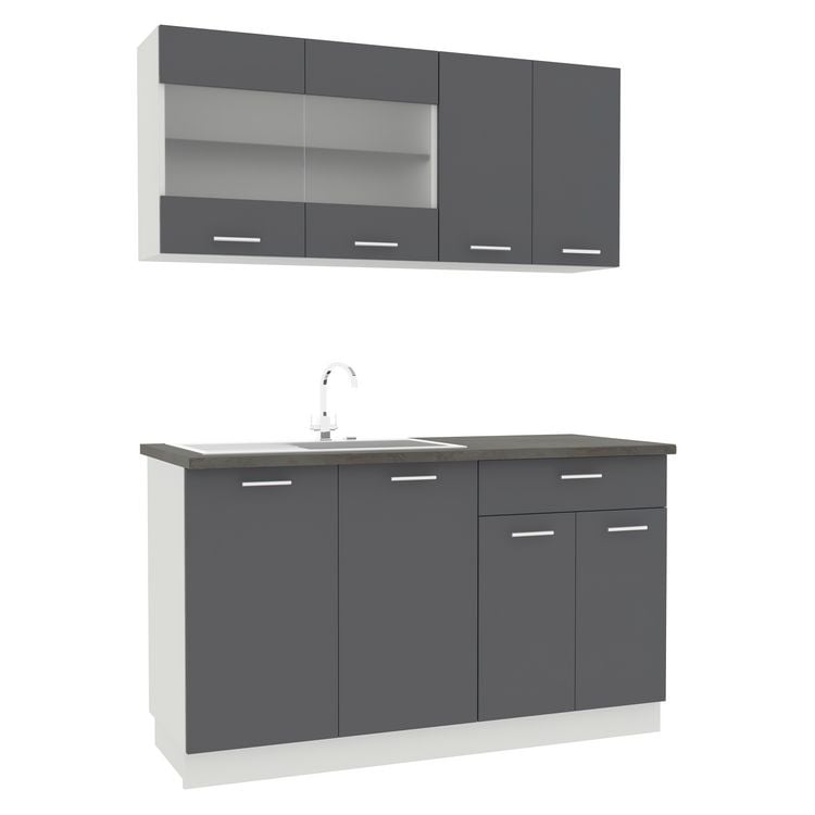 Produktbild: Singlek&uuml;che Einbauk&uuml;che K&uuml;chenzeile 140cm Esilo