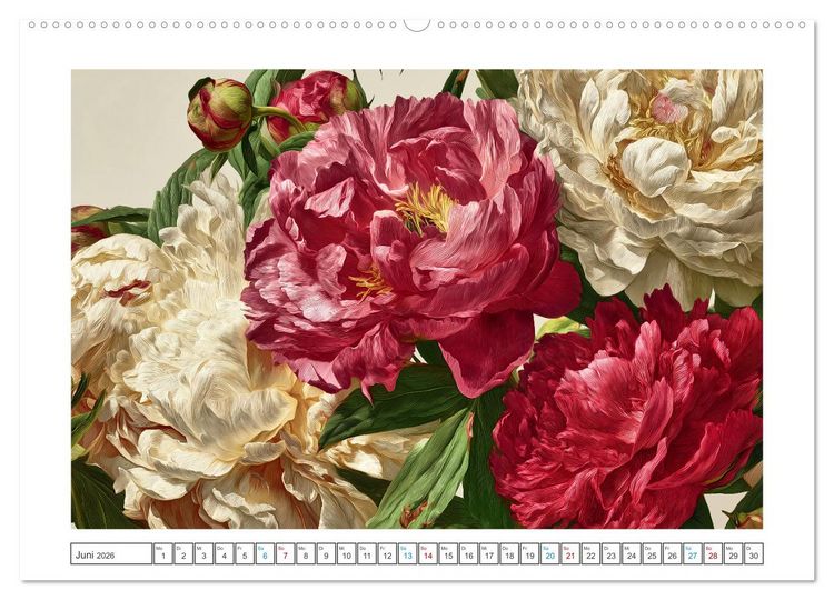 Produktbild: Florale Meisterwerke (hochwertiger Premium Wandkalender 2026 DIN A2 quer), Kunstdruck in Hochglanz