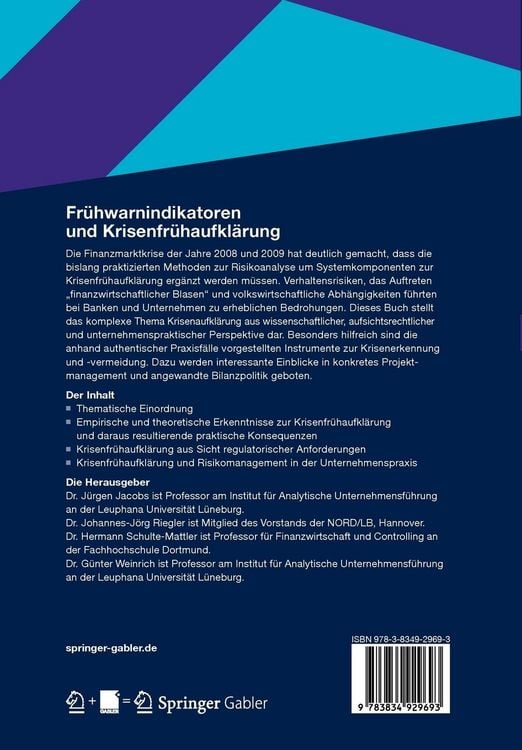 Produktbild: Fr&uuml;hwarnindikatoren und Krisenfr&uuml;haufkl&auml;rung