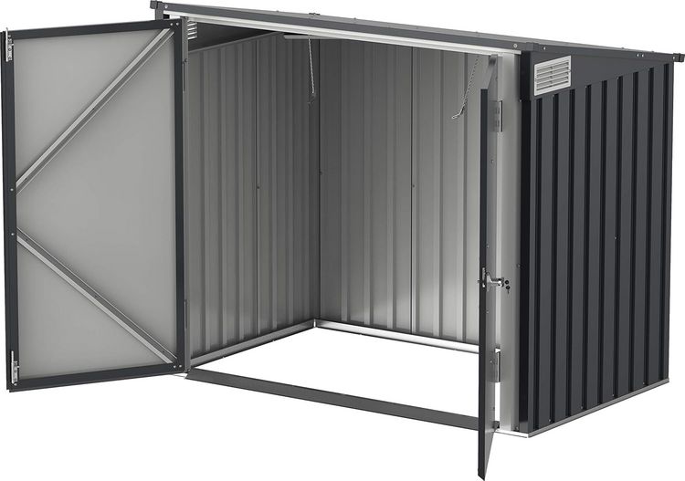 Produktbild: Metall M&uuml;lltonnenbox Schloss 2x 240 l abschlie&szlig;bar