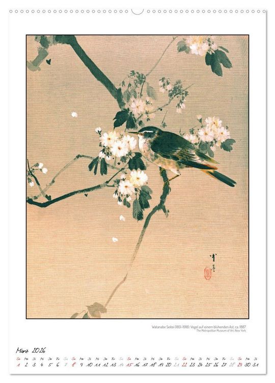 Produktbild: Watanabe Seitei - Japanische Tuschmalerei (hochwertiger Premium Wandkalender 2026 DIN A2 hoch), Kunstdruck in Hochglanz