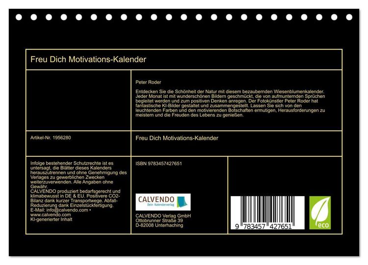 Produktbild: Freu Dich Motivations-Kalender (Tischkalender 2026 DIN A5 quer), CALVENDO Monatskalender