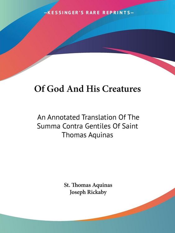 Produktbild: Aquinas, S: Of God And His Creatures