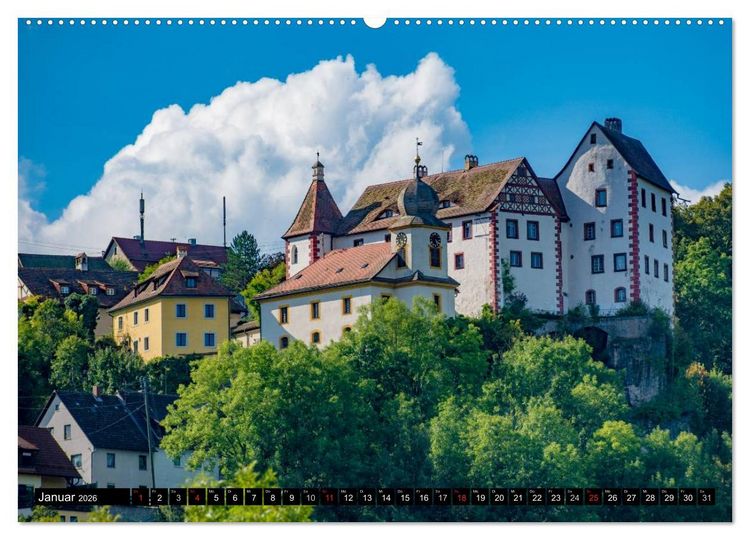 Produktbild: Unterwegs auf der fr&auml;nkischen Burgenstra&szlig;e (hochwertiger Premium Wandkalender 2026 DIN A2 quer), Kunstdruck in Hochglanz