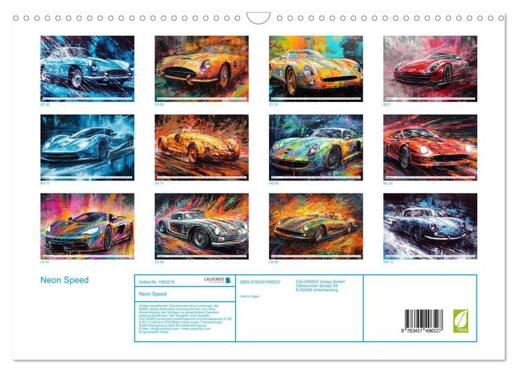 Produktbild: Neon Speed (Wandkalender 2026 DIN A3 quer), CALVENDO Monatskalender