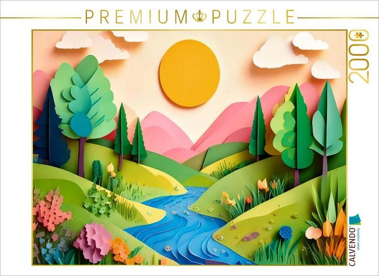 Produktbild: CALVENDO Puzzle Juli: Abk&uuml;hlung in der Sommerhitze bietet das k&uuml;hle Wasser des kleinen Bachs. | 2000 Teile Lege-Gr&ouml;&szlig;e 90x67cm Foto-Puzzle f&uuml;r gl&uuml;ckliche Stunden