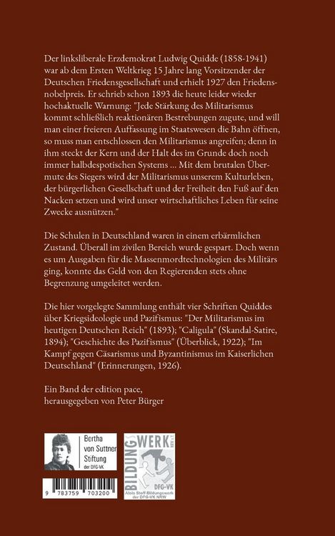 Produktbild: &Uuml;ber Militarismus und Pazifismus