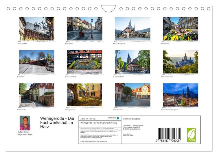 Produktbild: Wernigerode - Die Fachwerkstadt im Harz (Wandkalender 2026 DIN A4 quer), CALVENDO Monatskalender