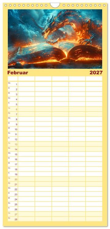 Produktbild: Familienplaner 2027 - Welten zwischen den Zeilen - B&uuml;cher, die Tr&auml;ume wecken mit 5 Spalten (Wandkalender, 21 x 45 cm) CALVENDO