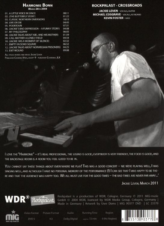 Produktbild: Jackie Leven /w Michael Cosgrave - Live at Rockpalast