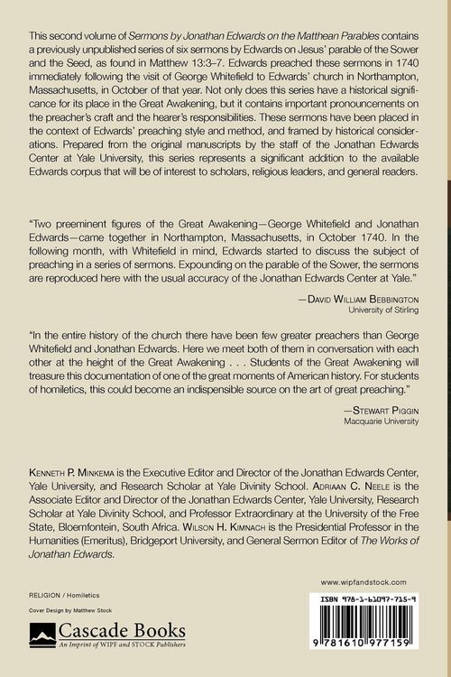 Produktbild: Sermons by Jonathan Edwards on the Matthean Parables, Volume II