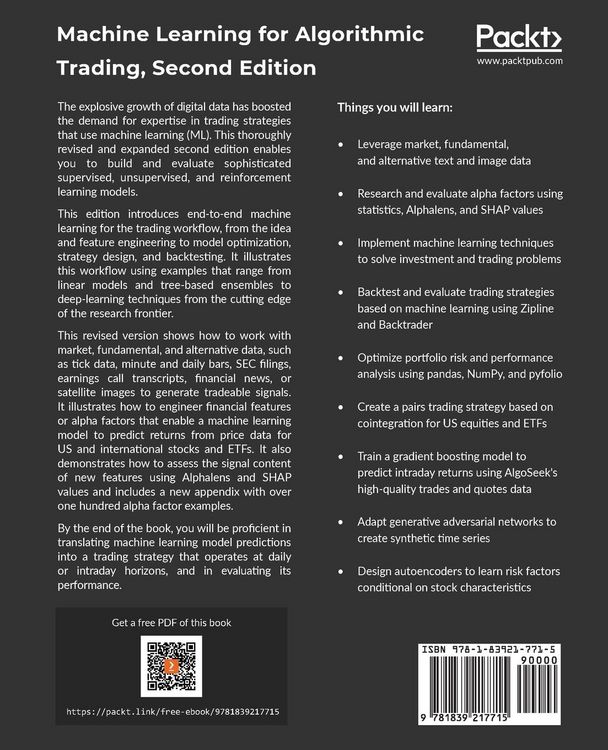 Produktbild: Machine Learning for Algorithmic Trading