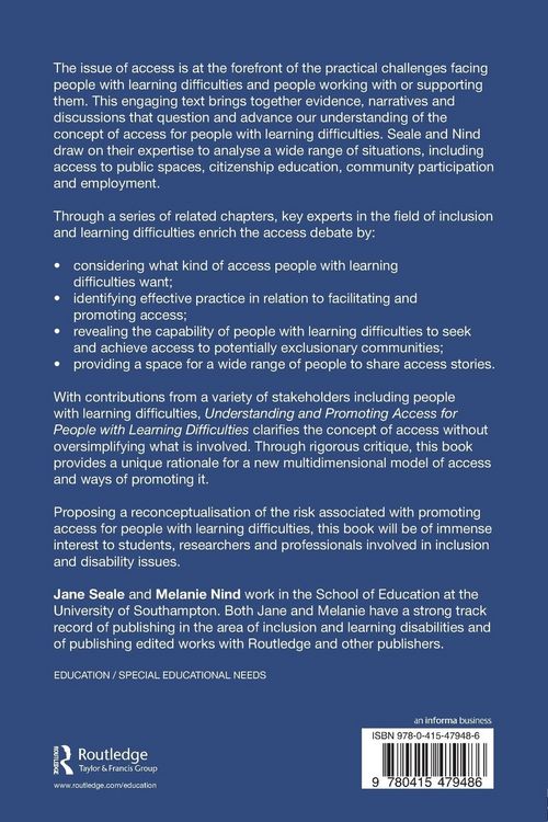 Produktbild: Understanding and Promoting Access for People with Learning Difficulties
