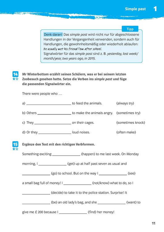 Produktbild: Klett 10-Minuten-Training Englisch Grammatik Simple Past und Present Perfect 6./7. Klasse