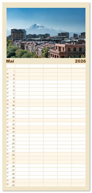 Produktbild: Familienplaner 2026 - Armenien - Wo die Geschichte ihre Stimme erhebt mit 5 Spalten (Wandkalender, 21 x 45 cm) CALVENDO