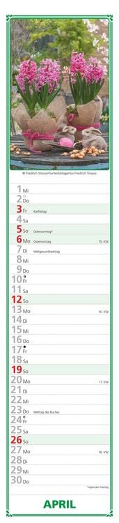 Produktbild: Paules Gartenplaner 2026 - Streifenplaner - Wandplaner - Küchen-Kalender - 11,3x49,5