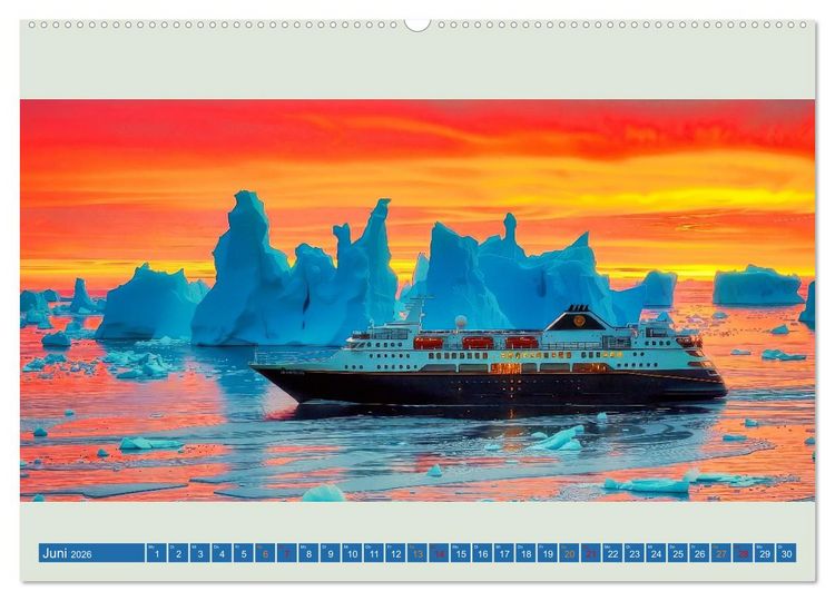Produktbild: Kreuzfahrtschiffe vor Gr&ouml;nland (Wandkalender 2026 DIN A2 quer), CALVENDO Monatskalender