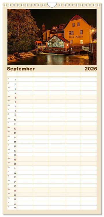 Produktbild: Familienplaner 2026 - Romantisches Erfurt - Bilder einer Stadt voller Geschichte mit 5 Spalten (Wandkalender, 21 x 45 cm) CALVENDO