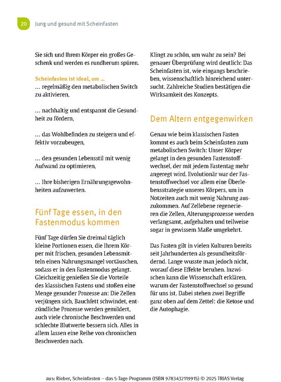 Produktbild: Scheinfasten - das 5-Tage-Programm