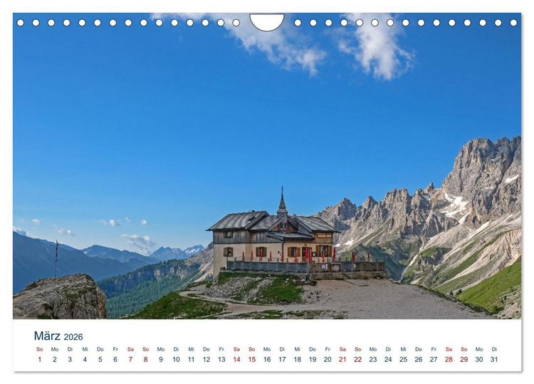 Produktbild: Die Dolomiten - Wanderung durch den Naturpark Schlern-Rosengarten (Wandkalender 2026 DIN A4 quer), CALVENDO Monatskalender