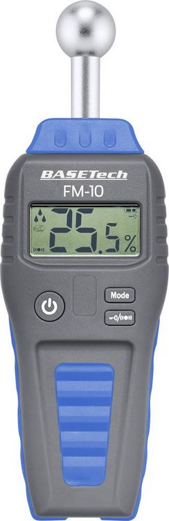Produktbild: Basetech FM-10 Materialfeuchtemessger&auml;t Messbereich Baufeuchtigkeit (Bereich) 0.1 bis 99.9% vol Messbereich Holzfeuchtigkeit