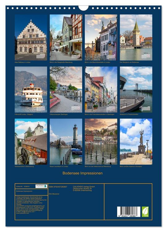 Produktbild: Bodensee Impressionen (Wandkalender 2026 DIN A3 hoch), CALVENDO Monatskalender