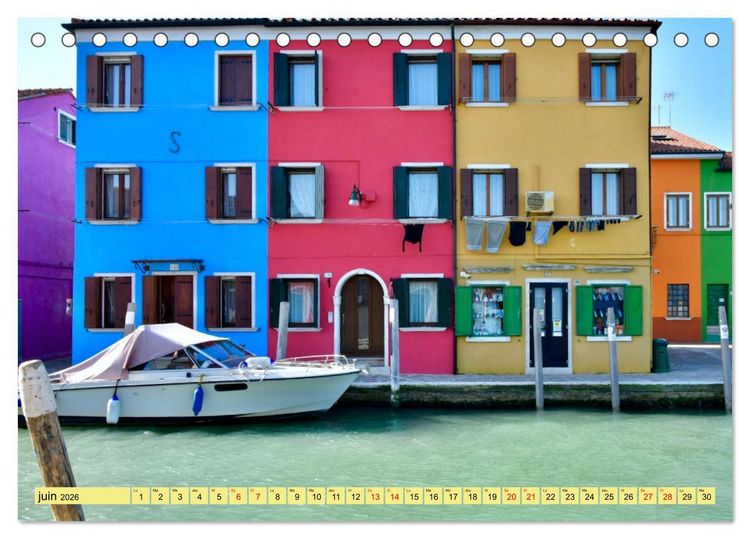 Produktbild: Le linge de Burano (Calendrier de bureau 2026 DIN A5 vertical), CALVENDO calendrier mensuel
