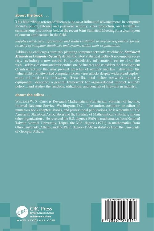 Produktbild: Statistical Methods in Computer Security