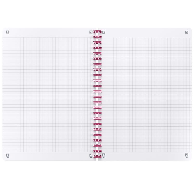 Produktbild: Oxford Spiralbuch Signature A5, 5mm kariert, mit flexiblem Cover, 80 Blatt, Optik Paper&reg;, SCRIBZEE&reg; kompatibel, fuchsia