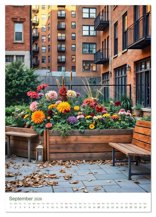 Produktbild: Peace in urban oases - Snapshots between concrete and blossom (Wall Calendar 2026 DIN A4 portrait), CALVENDO 12 Month Wall Calendar