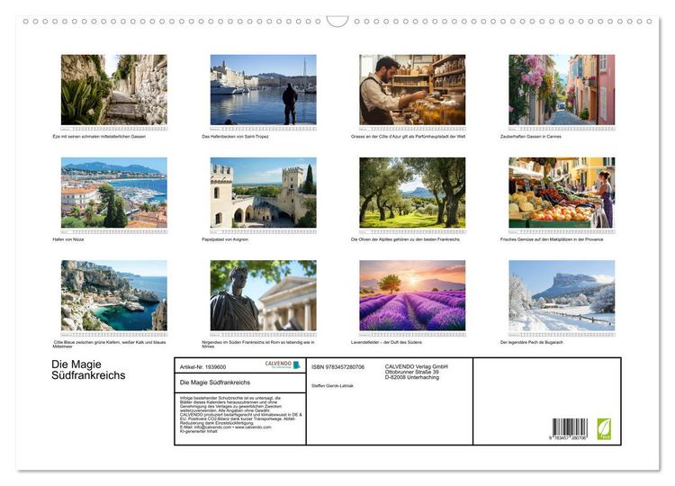Produktbild: Die Magie S&uuml;dfrankreichs (Wandkalender 2026 DIN A2 quer), CALVENDO Monatskalender