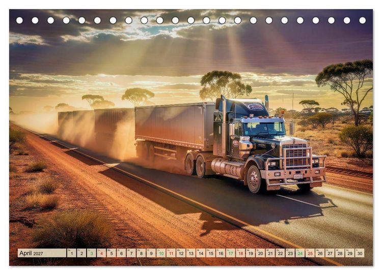 Produktbild: Road Train - LKW (Tischkalender 2027 DIN A5 quer), CALVENDO Monatskalender