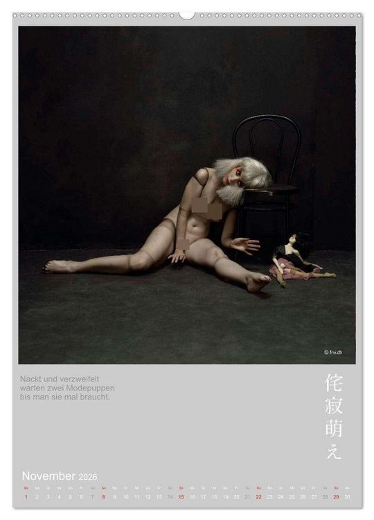 Produktbild: wabi sabi moe - hinrei&szlig;end vergammelt erotisch - Akt/Bodypainting (Wandkalender 2026 DIN A2 hoch), CALVENDO Monatskalender