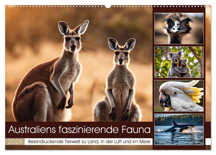 Produktbild: Australiens faszinierende Fauna (Wandkalender 2026 DIN A2 quer), CALVENDO Monatskalender