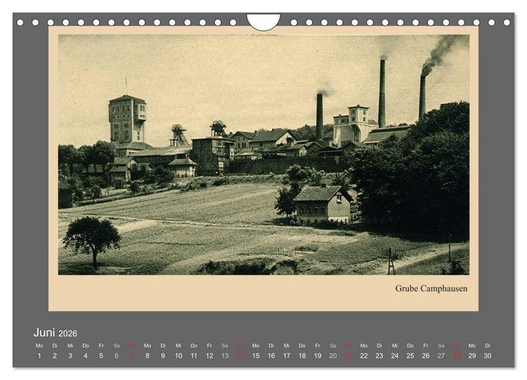 Produktbild: Saarland - vunn domols (frieher), Industrieanlagen (Wandkalender 2026 DIN A4 quer), CALVENDO Monatskalender