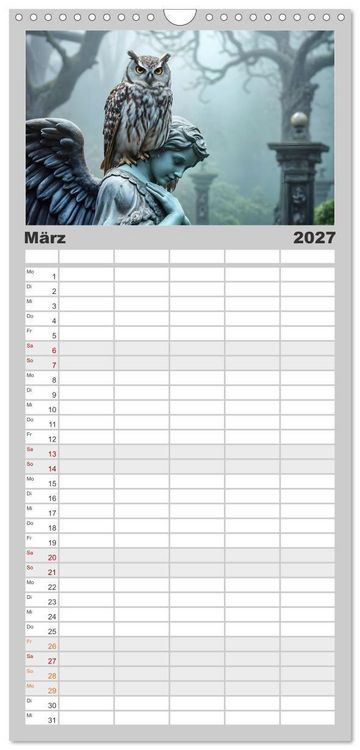 Produktbild: Familienplaner 2027 - Schattenkuss - Tiere in den Armen der Nacht mit 5 Spalten (Wandkalender, 21 x 45 cm) CALVENDO