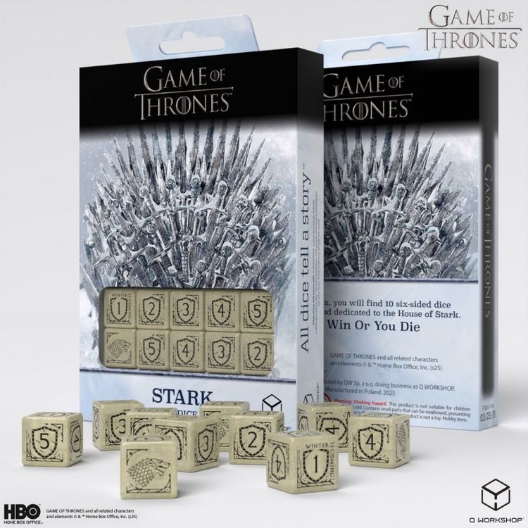Produktbild: Q-Workshop QWO97683 - Game of Thrones, Stark 10xD6 Dice Set