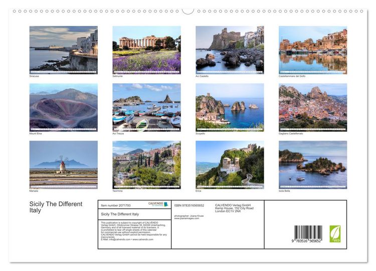 Produktbild: Sicily The Different Italy (High Quality Premium Wall Calendar 2026 DIN A2 landscape),CALVENDO 12 Month Wall Calendar