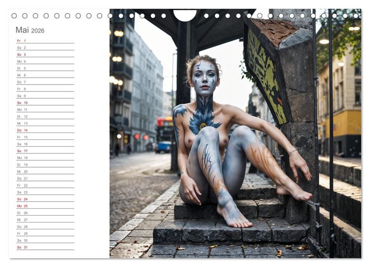 Produktbild: Tarnung und Illusion KI-Kunstvolle Verschmelzung von K&ouml;rper und Umgebung (Wandkalender 2026 DIN A4 quer), CALVENDO Monatskalender