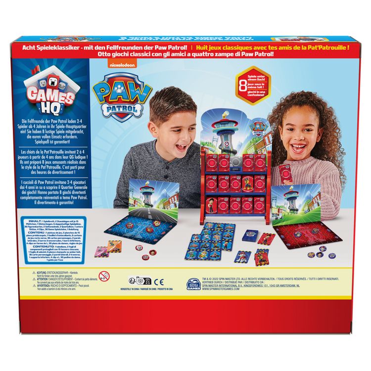 Produktbild: Spin Master Games - Paw Patrol: Games HQ - Spielesammlung mit 8 spa&szlig;igen Kinderspielklassikern f&uuml;r 2-4 Fellfreunde ab 4 Jahren
