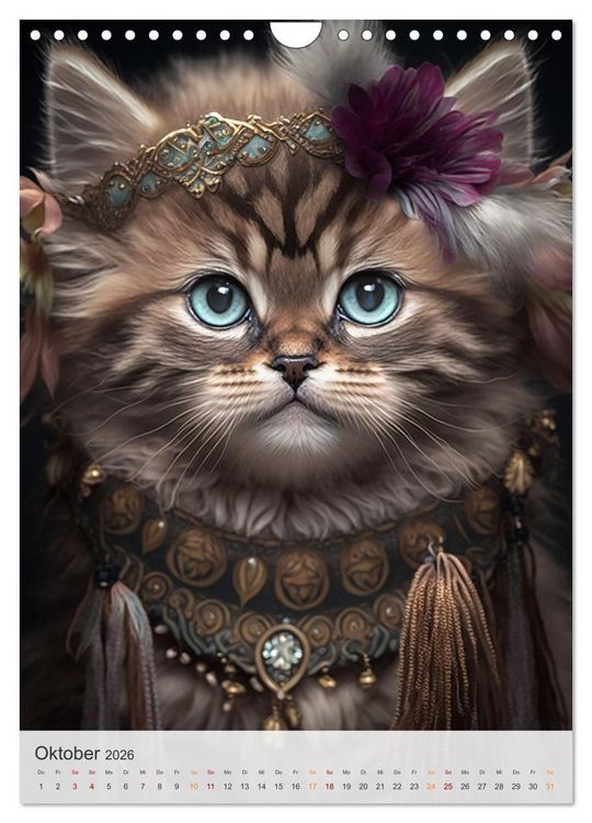 Produktbild: Boho Katzenbabys (Wandkalender 2026 DIN A4 hoch), CALVENDO Monatskalender