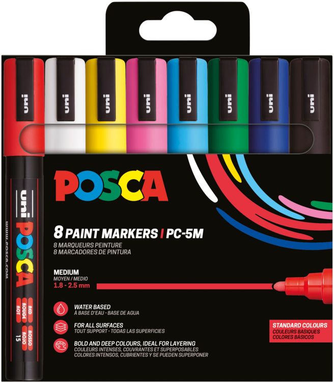Produktbild: uni POSCA Marker PC-5M 1,8-2,5mm 8 St&uuml;ck