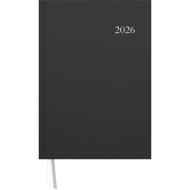 Produktbild: Terminbuch anthrazit 2026 - Bürokalender A4 (21x29,7 cm) - 1 Tag 1 Seite - Einband wattiert - Viertelstundeneinteilung 7:30 - 20 Uhr - 886-0021