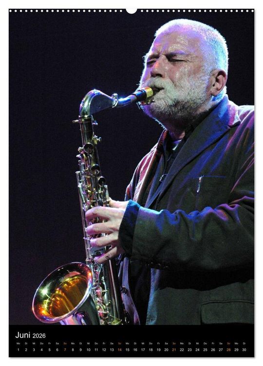 Produktbild: Jazz Saxophonisten 2026 (Wandkalender 2026 DIN A2 hoch), CALVENDO Monatskalender