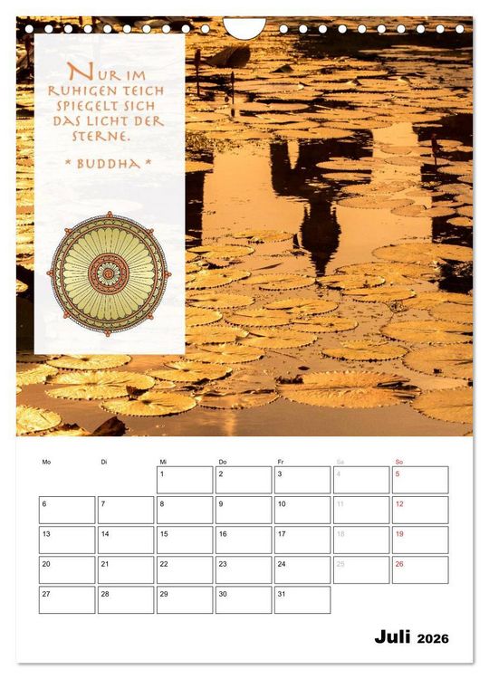 Produktbild: BUDDHAS ZITATE Buddhistische Weisheiten (Wandkalender 2026 DIN A4 hoch), CALVENDO Monatskalender