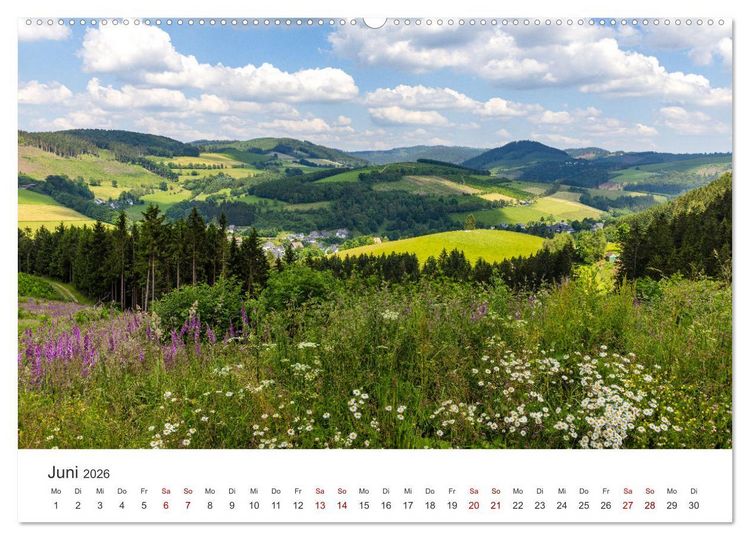Produktbild: Sauerland - hier muss man mal gewesen sein (hochwertiger Premium Wandkalender 2026 DIN A2 quer), Kunstdruck in Hochglanz