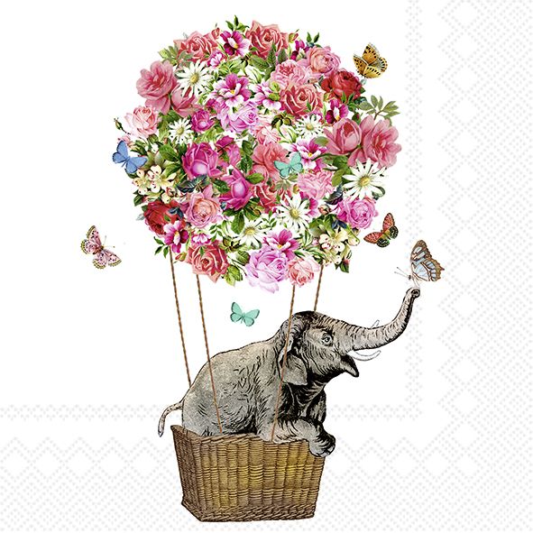 Produktbild: Serviette "Elefant", 25x25 cm